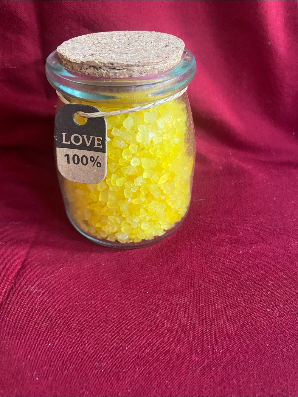 Love 100% Yellow Bath Salts Jar